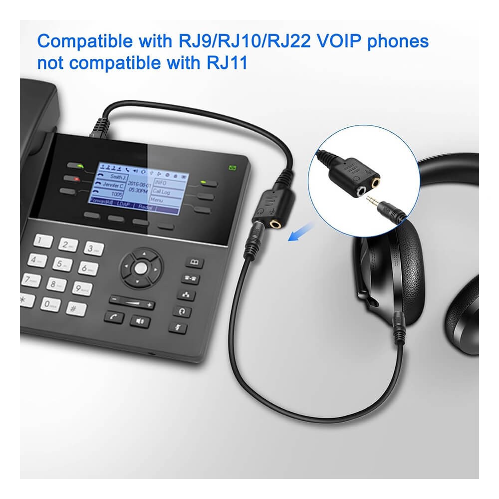 RJ9 to 2 x 3.5mm Kulaklık ve Mikrofon Çevirici Adaptör Kablosu RJ9 to 2 x 3.5mm Kulaklık ve Mikrofon Çevirici Adaptör Kablosu