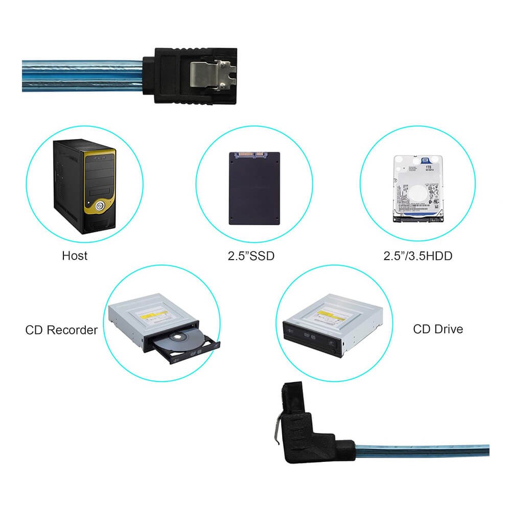1 Metre - Sata 3.0 Kablo 90° Açılı Data Kablosu - SSD HDD Uyumlu, Yüksek Hızlı Bağlantı 1 Metre - Sata 3.0 Kablo 90° Açılı Data Kablosu - SSD HDD Uyumlu, Yüksek Hızlı Bağlantı