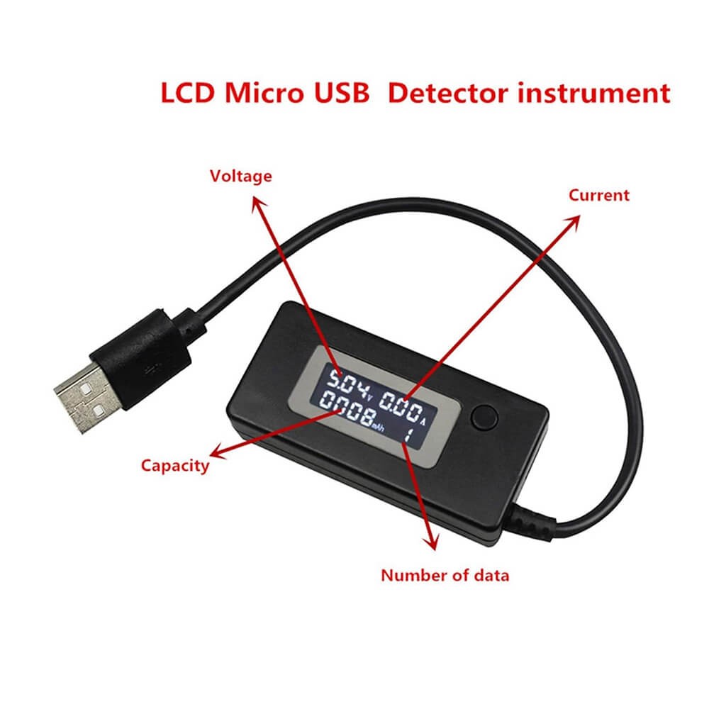 USB Voltaj ve Akım Ölçer Test Cihazı - LCD Ekranlı 4-30V 0-3A USB Şarj Ölçer Multimetre USB Voltaj ve Akım Ölçer Test Cihazı - LCD Ekranlı 4-30V 0-3A USB Şarj Ölçer Multimetre