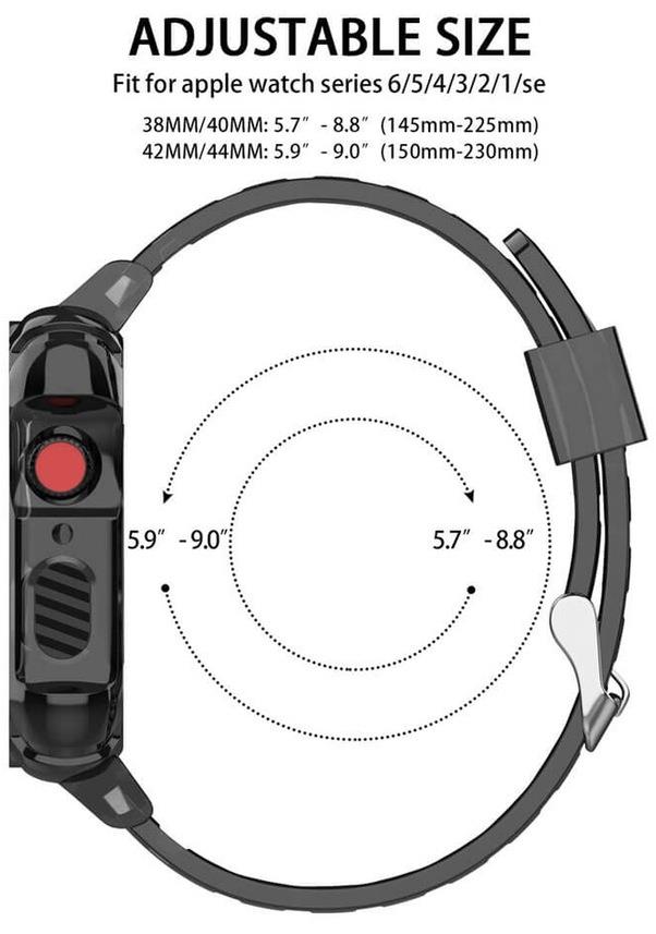 Wozlo Apple Watch 1, 2, 3, 4, 5, 6, 7, 8, Se Kasa Koruma 38/40/41mm Spor Kordon Kayış - Pembe Wozlo Apple Watch 1, 2, 3, 4, 5, 6, 7, 8, Se Kasa Koruma 38/40/41mm Spor Kordon Kayış - Pembe