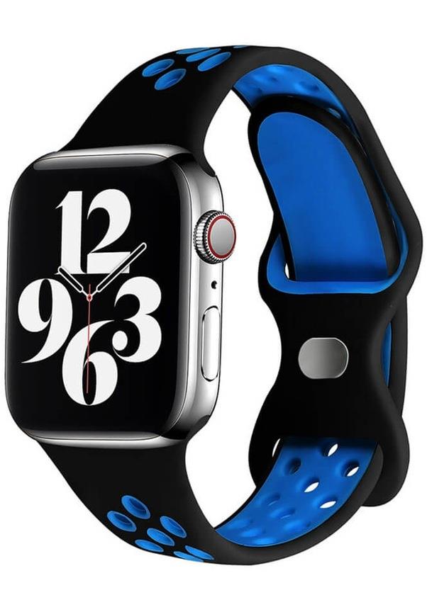 Wozlo Apple Watch 1, 2, 3, 4, 5, 6, 7, 8, Se Nike Serisi Kordon S-m 38/40/41mm - Siyah Mavi Wozlo Apple Watch 1, 2, 3, 4, 5, 6, 7, 8, Se Nike Serisi Kordon S-m 38/40/41mm - Siyah Mavi