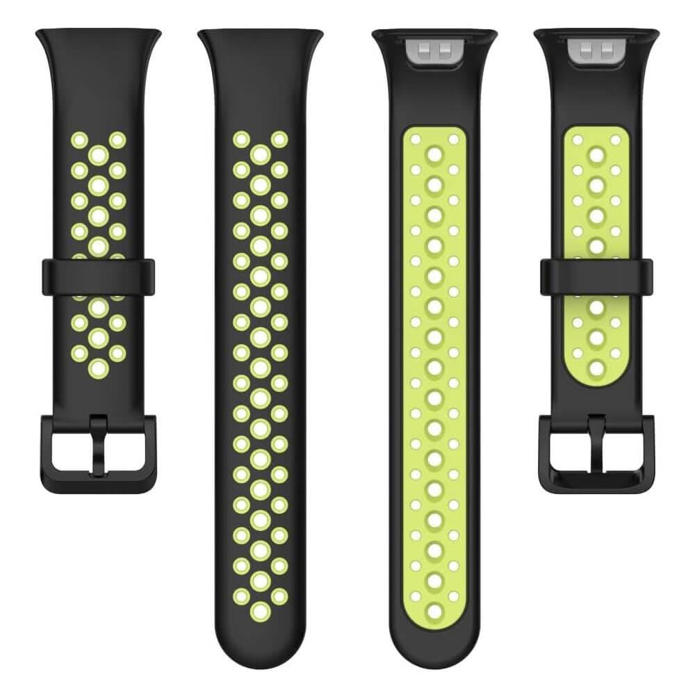 Wozlo Xiaomi Mi Band 7 Pro Uyumlu Spor İki Renk Delikli Silikon Kordon Kayış - Siyah Yeşil 10.Siyah-Yeşil Wozlo Xiaomi Mi Band 7 Pro Uyumlu Spor İki Renk Delikli Silikon Kordon Kayış - Siyah Yeşil 10.Siyah-Yeşil