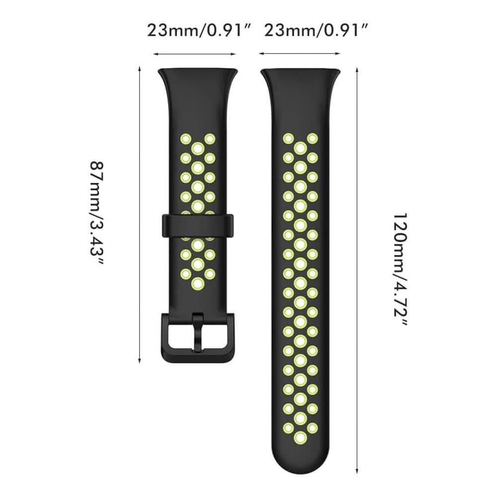 Wozlo Xiaomi Mi Band 7 Pro Uyumlu Spor İki Renk Delikli Silikon Kordon Kayış - Siyah Yeşil 10.Siyah-Yeşil Wozlo Xiaomi Mi Band 7 Pro Uyumlu Spor İki Renk Delikli Silikon Kordon Kayış - Siyah Yeşil 10.Siyah-Yeşil
